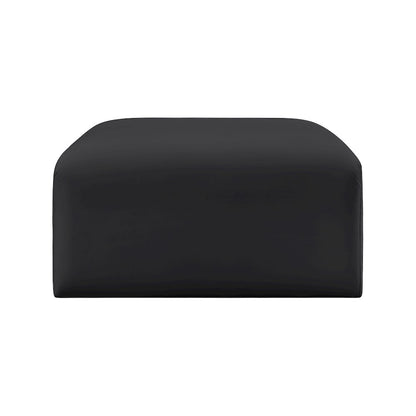 Arc Black Vegan Leather Ottoman