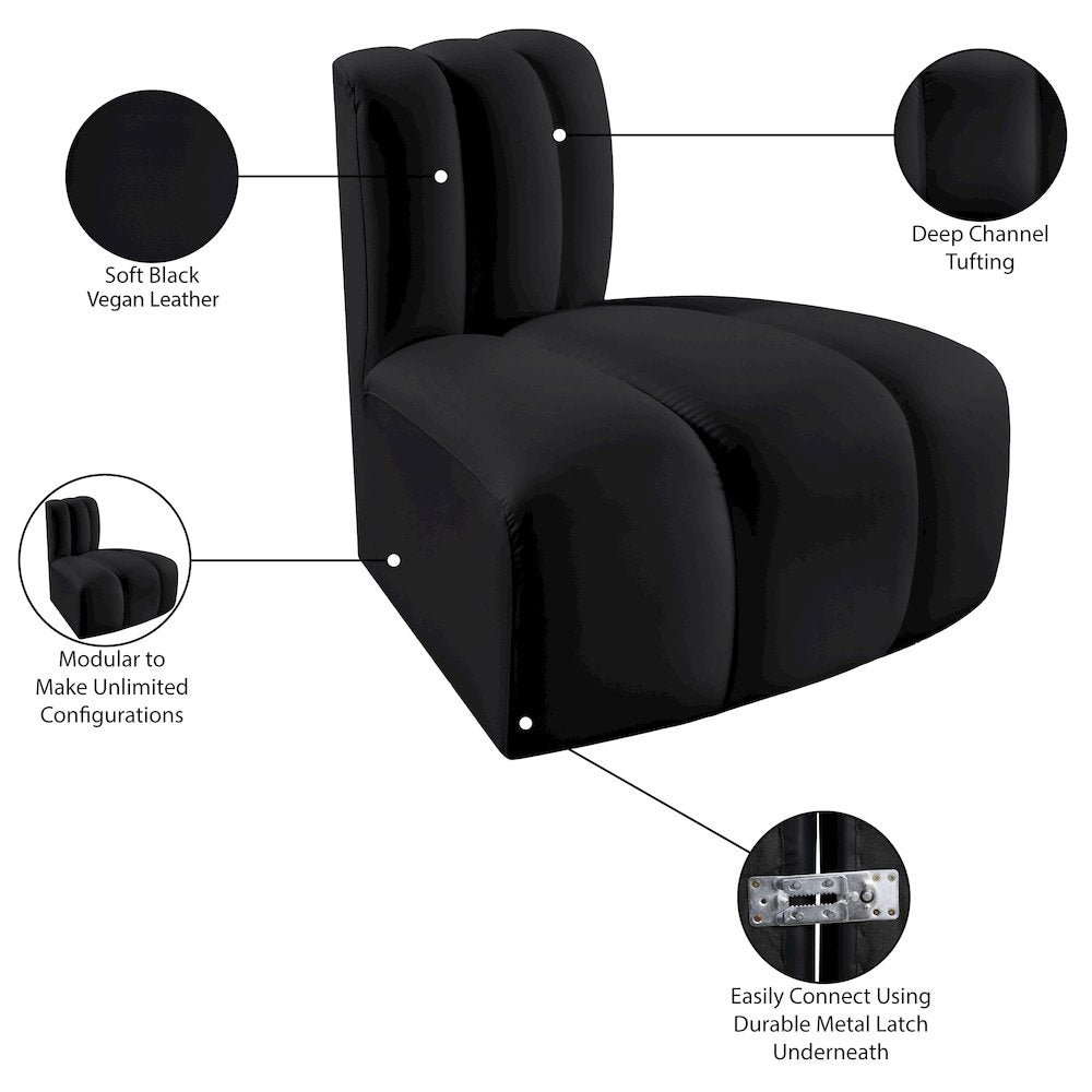 Arc Black Vegan Leather Reverse Corner