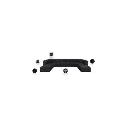 Arc Black Vegan Leather Modular Sofa