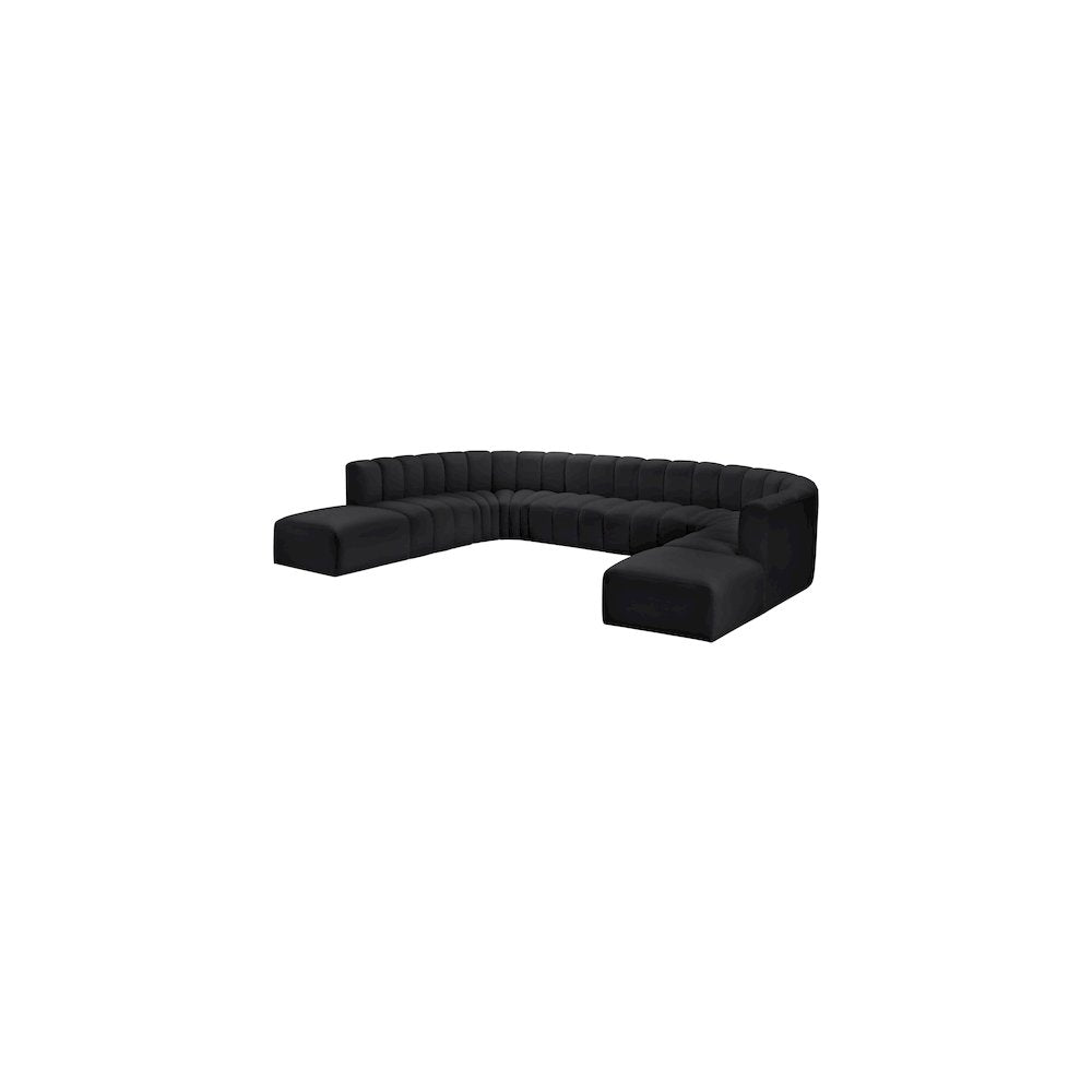 Arc Black Vegan Leather Modular Sofa