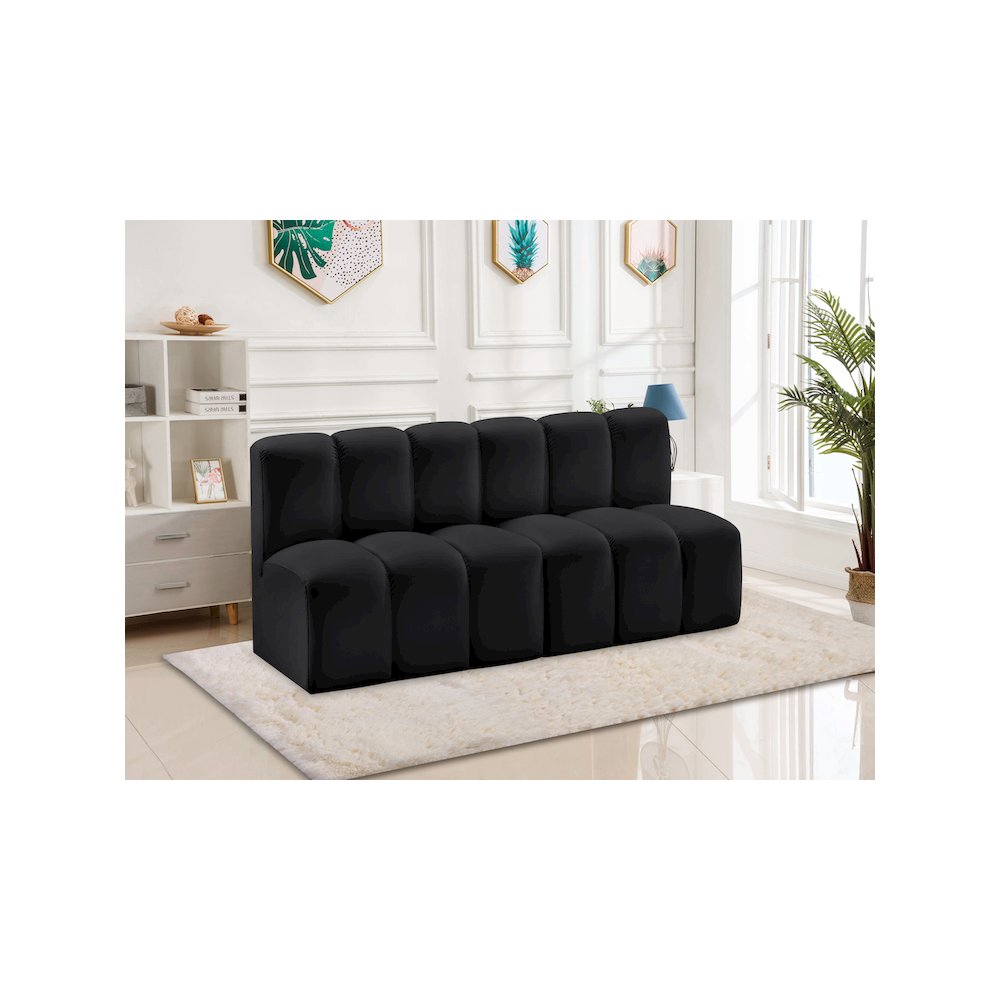 Arc Black Vegan Leather Modular Sofa