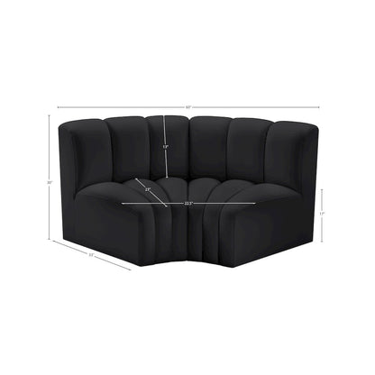 Arc Black Vegan Leather Modular Sofa