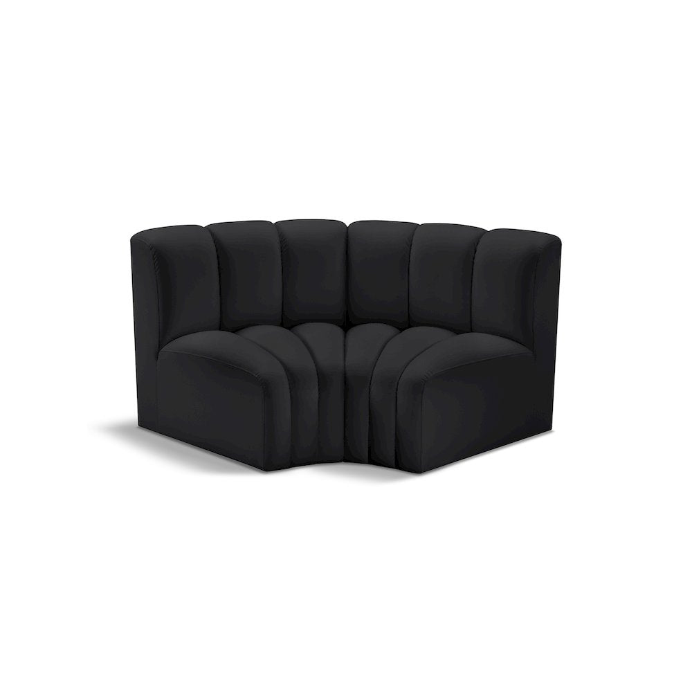Arc Black Vegan Leather Modular Sofa