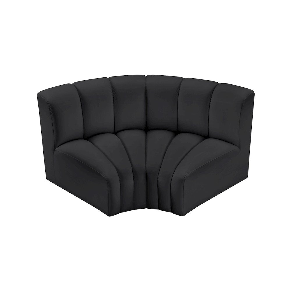 Arc Black Vegan Leather Modular Sofa