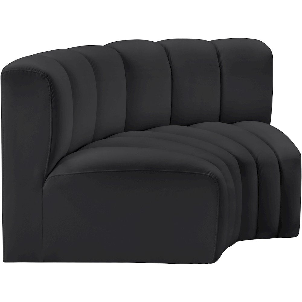 Arc Black Vegan Leather Modular Sofa