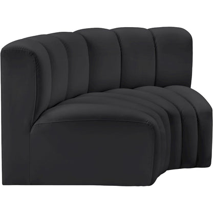 Arc Black Vegan Leather Modular Sofa