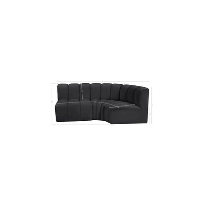 Arc Black Vegan Leather Modular Sofa