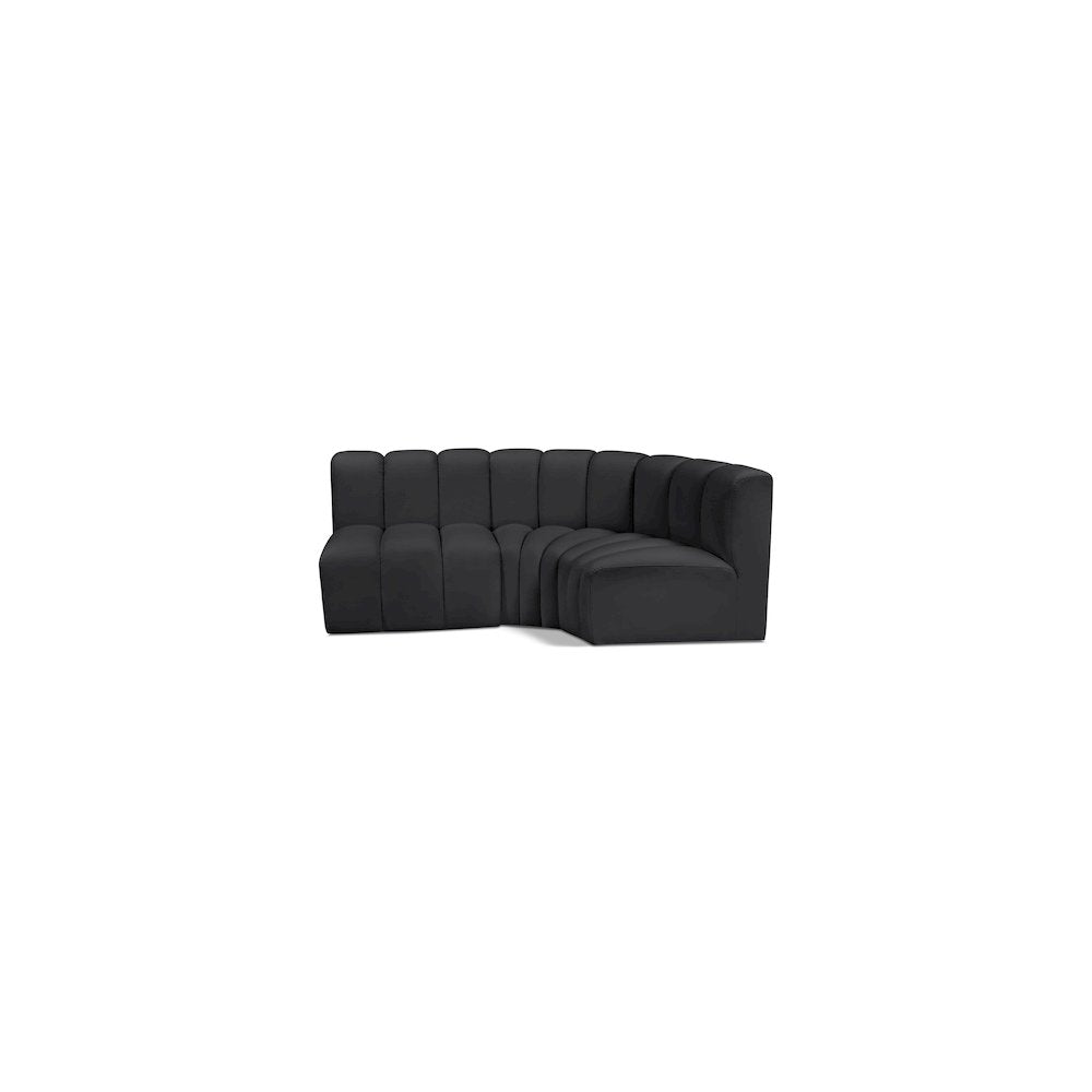 Arc Black Vegan Leather Modular Sofa