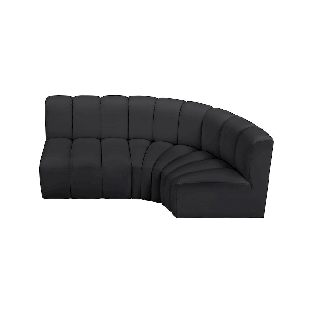 Arc Black Vegan Leather Modular Sofa