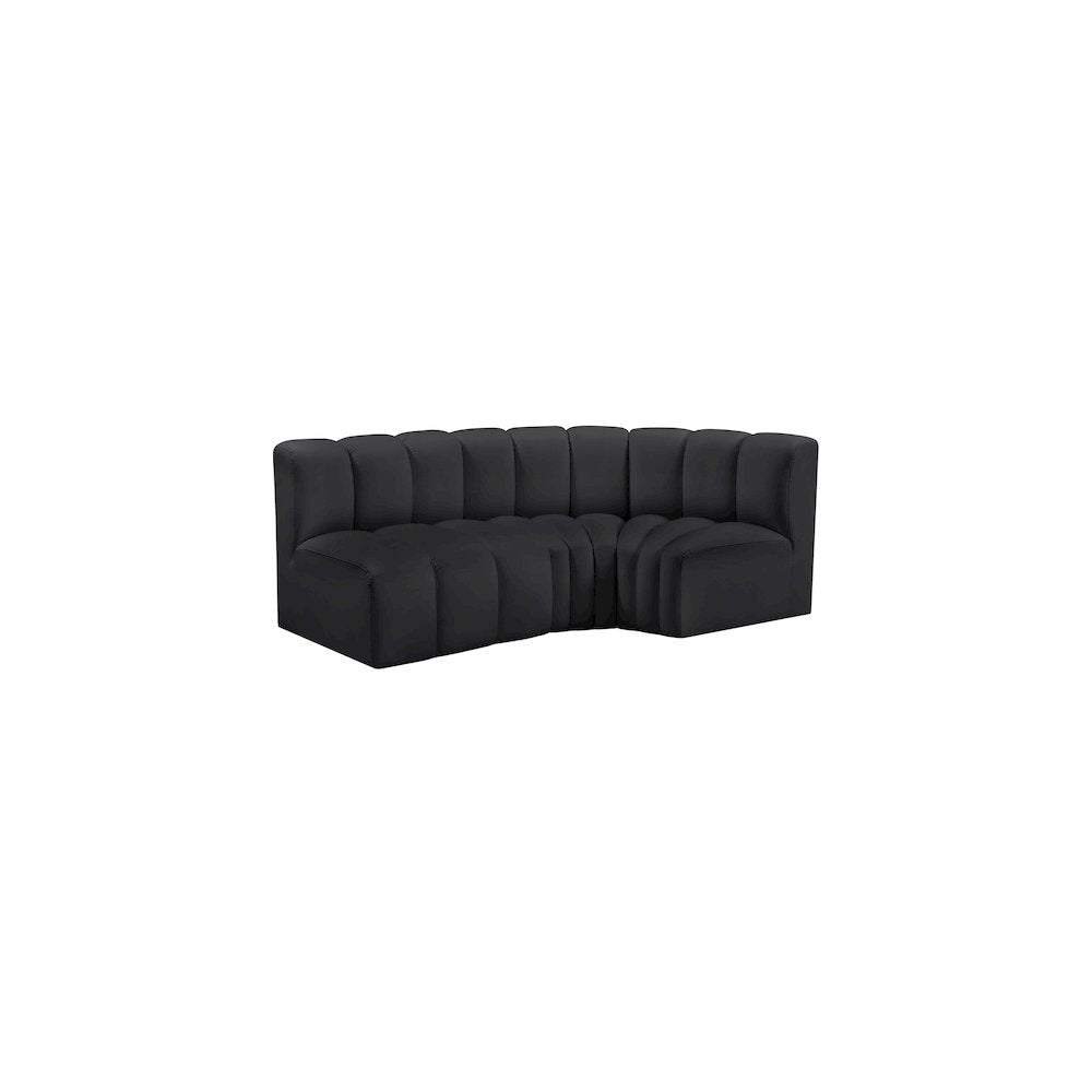 Arc Black Vegan Leather Modular Sofa