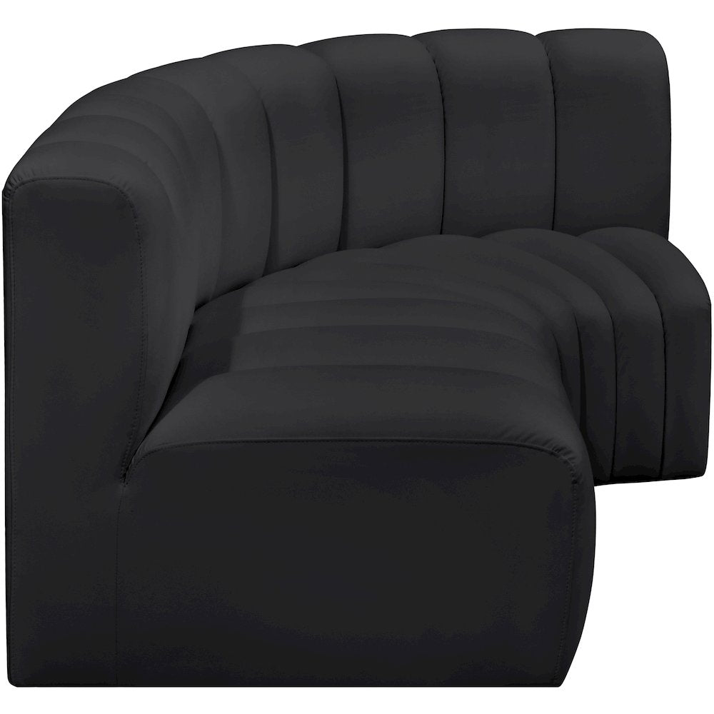 Arc Black Vegan Leather Modular Sofa