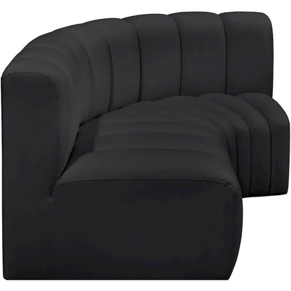 Arc Black Vegan Leather Modular Sofa
