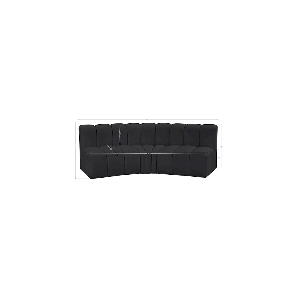 Arc Black Vegan Leather Modular Sofa
