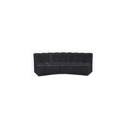 Arc Black Vegan Leather Modular Sofa