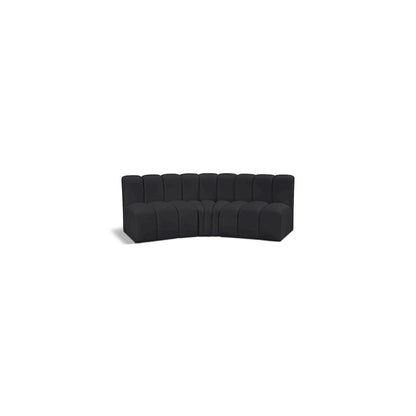 Arc Black Vegan Leather Modular Sofa