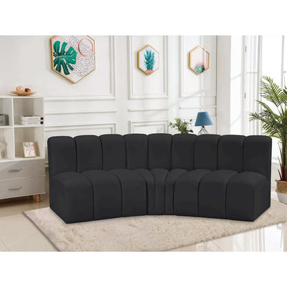 Arc Black Vegan Leather Modular Sofa