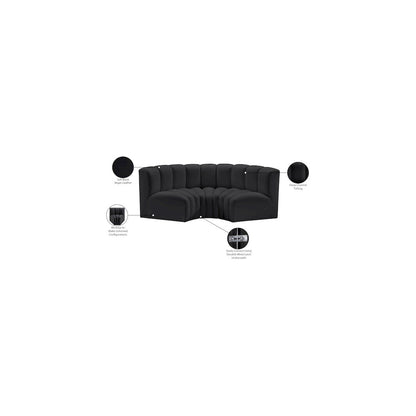 Arc Black Vegan Leather Modular Sofa