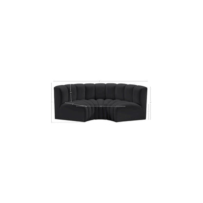 Arc Black Vegan Leather Modular Sofa