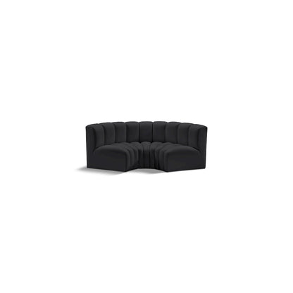Arc Black Vegan Leather Modular Sofa