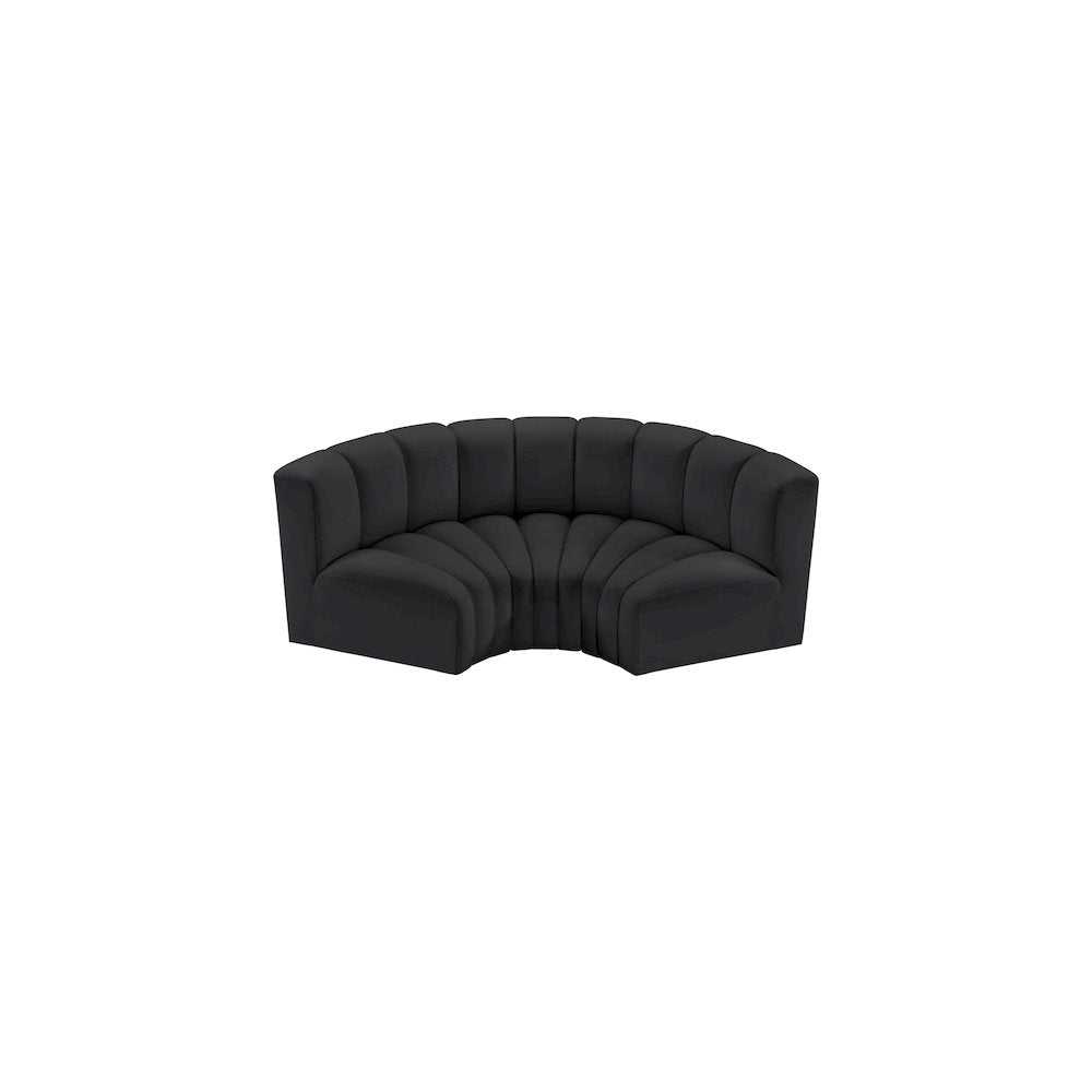 Arc Black Vegan Leather Modular Sofa