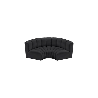 Arc Black Vegan Leather Modular Sofa