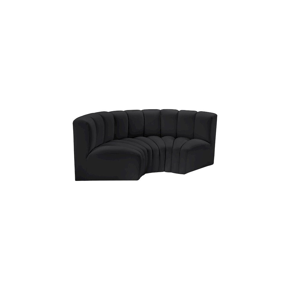 Arc Black Vegan Leather Modular Sofa