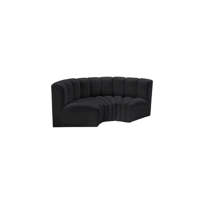 Arc Black Vegan Leather Modular Sofa