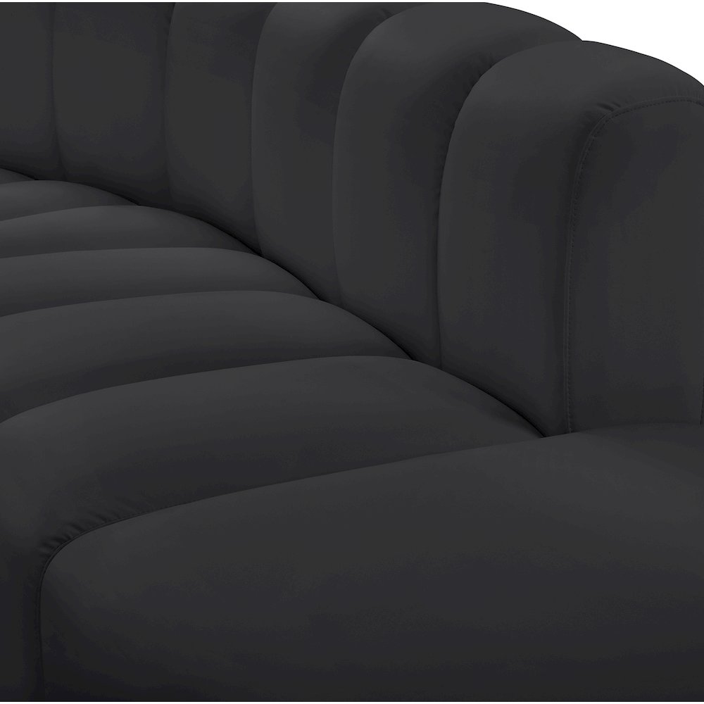 Arc Black Vegan Leather Modular Sofa