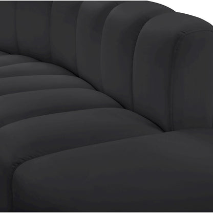 Arc Black Vegan Leather Modular Sofa