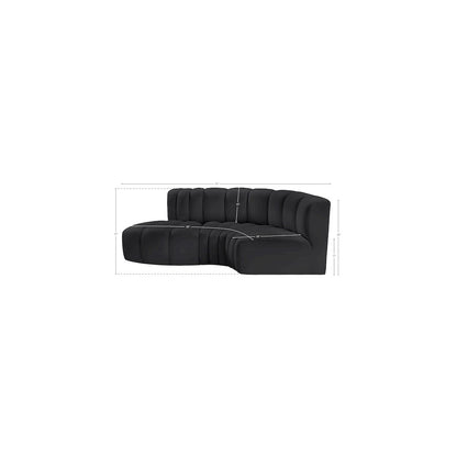 Arc Black Vegan Leather Modular Sofa