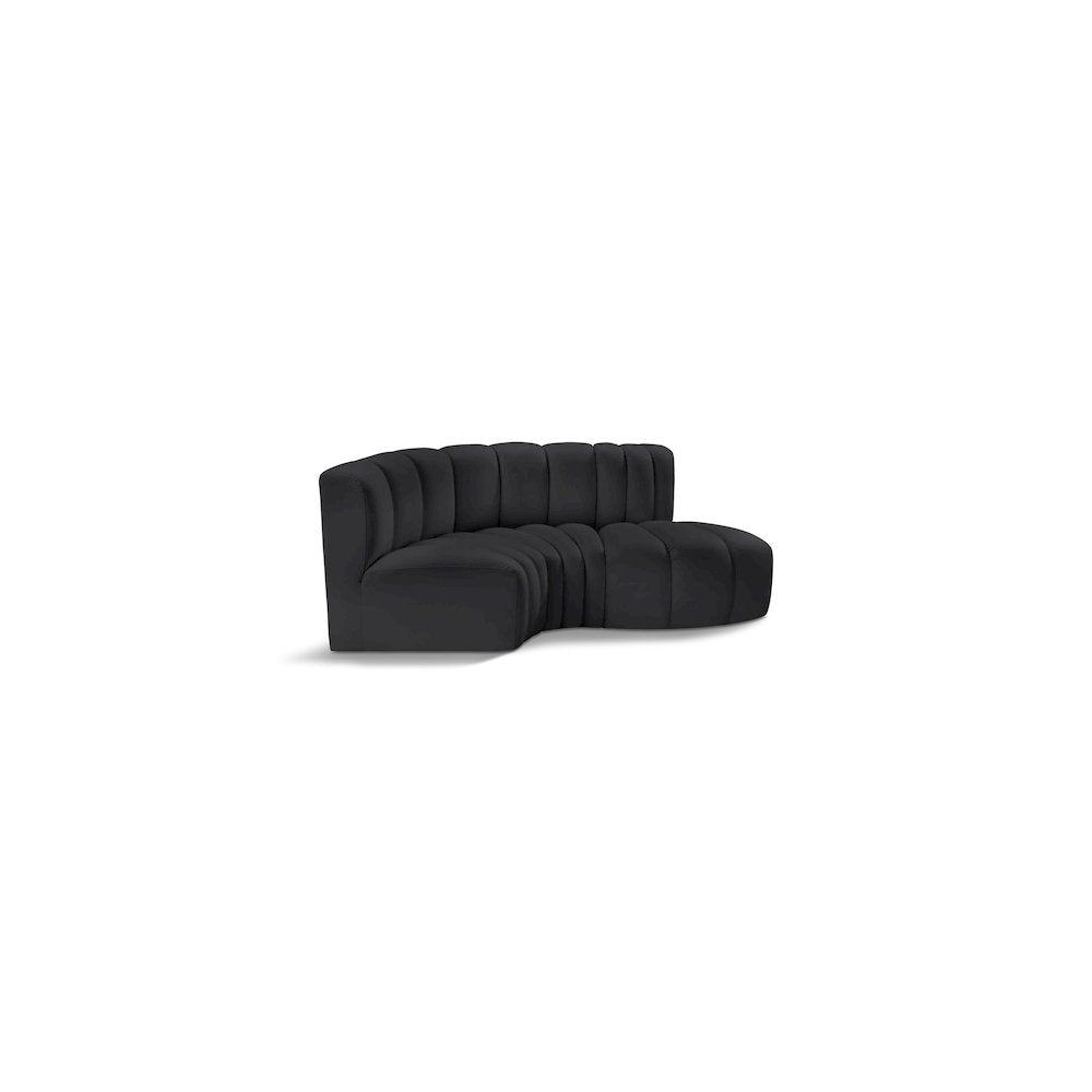 Arc Black Vegan Leather Modular Sofa