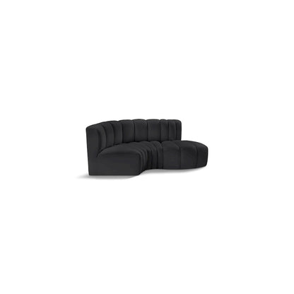 Arc Black Vegan Leather Modular Sofa