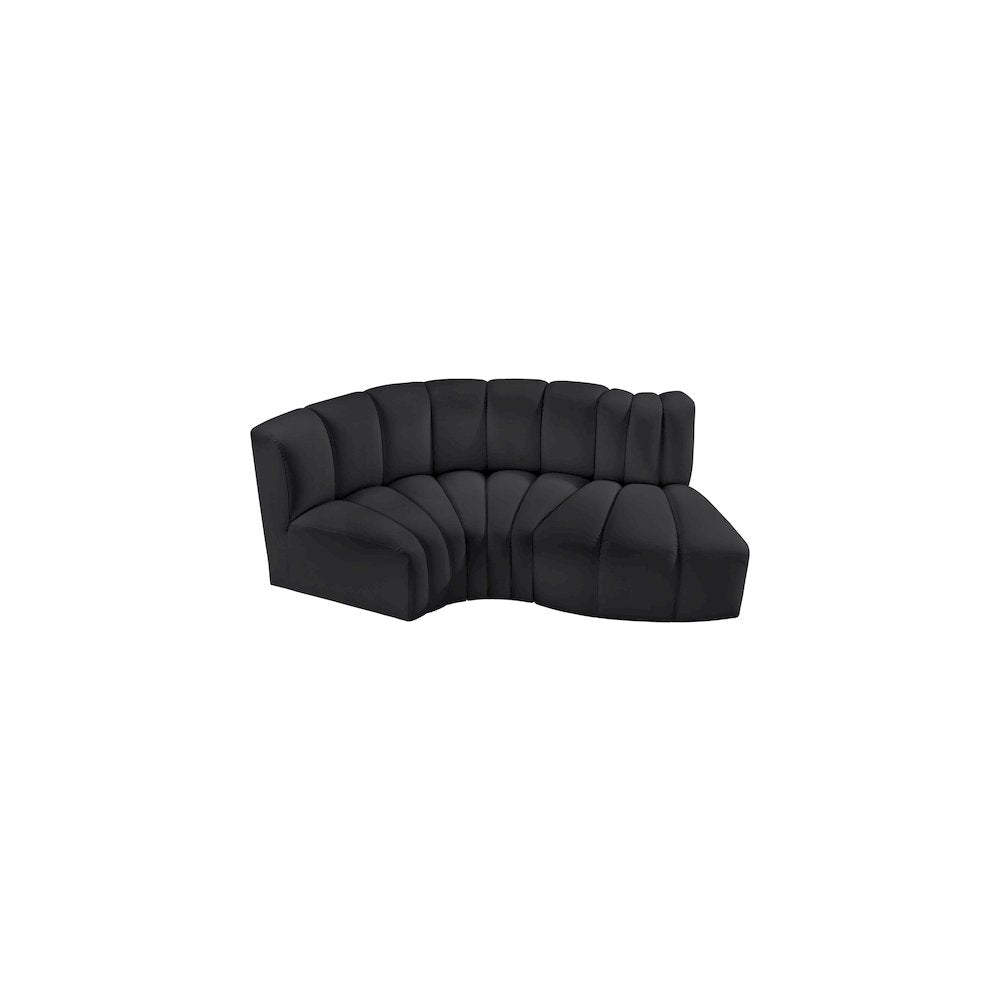 Arc Black Vegan Leather Modular Sofa