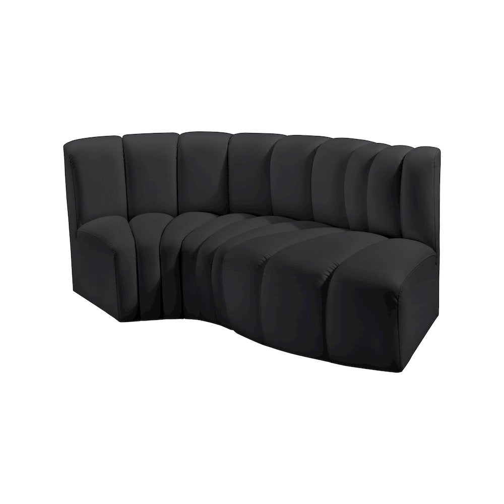 Arc Black Vegan Leather Modular Sofa