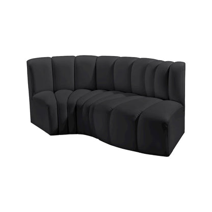 Arc Black Vegan Leather Modular Sofa