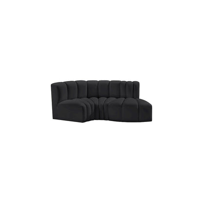 Arc Black Vegan Leather Modular Sofa