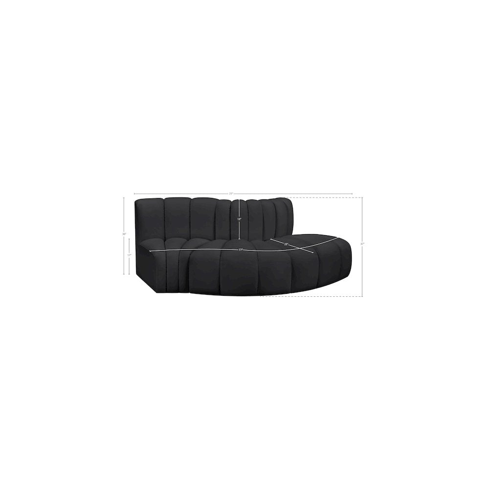 Arc Black Vegan Leather Modular Sofa