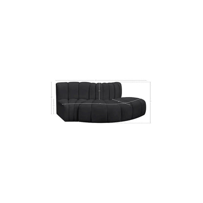 Arc Black Vegan Leather Modular Sofa