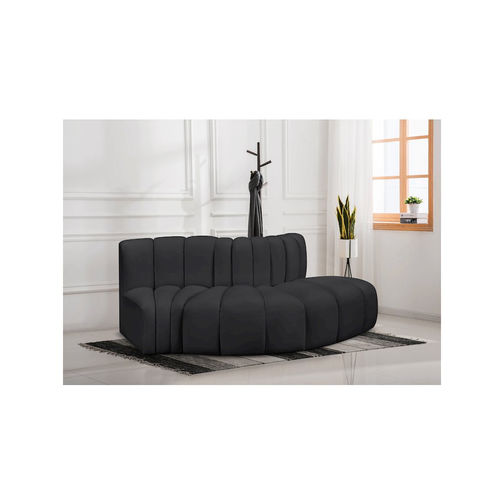Arc Black Vegan Leather Modular Sofa