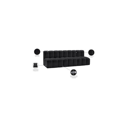 Arc Black Vegan Leather Modular Sofa