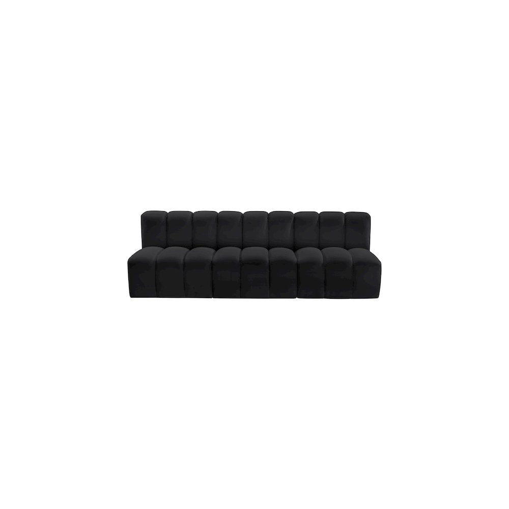 Arc Black Vegan Leather Modular Sofa