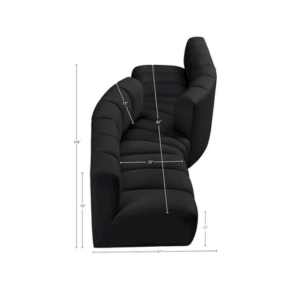 Arc Black Vegan Leather Modular Sofa