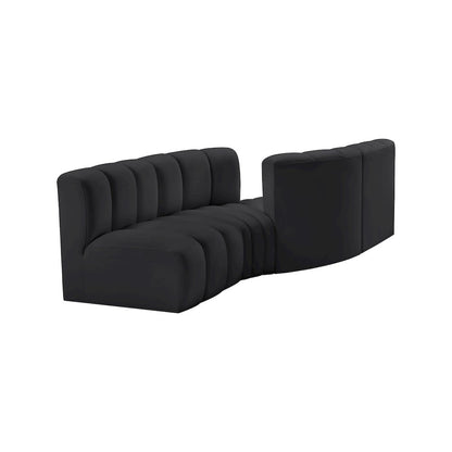 Arc Black Vegan Leather Modular Sofa