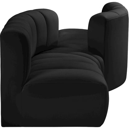 Arc Black Vegan Leather Modular Sofa