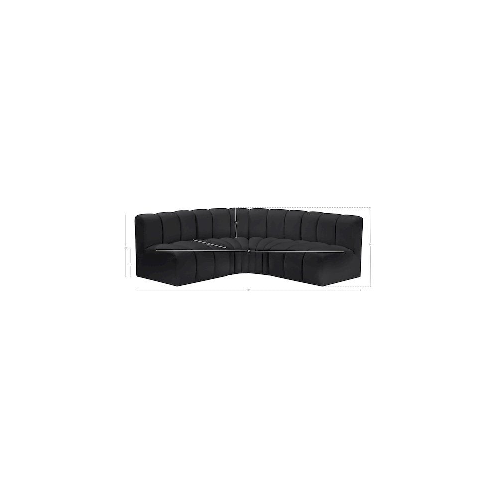 Arc Black Vegan Leather Modular Sofa