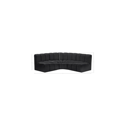 Arc Black Vegan Leather Modular Sofa