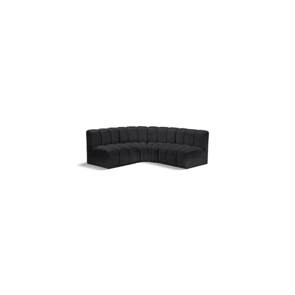Arc Black Vegan Leather Modular Sofa