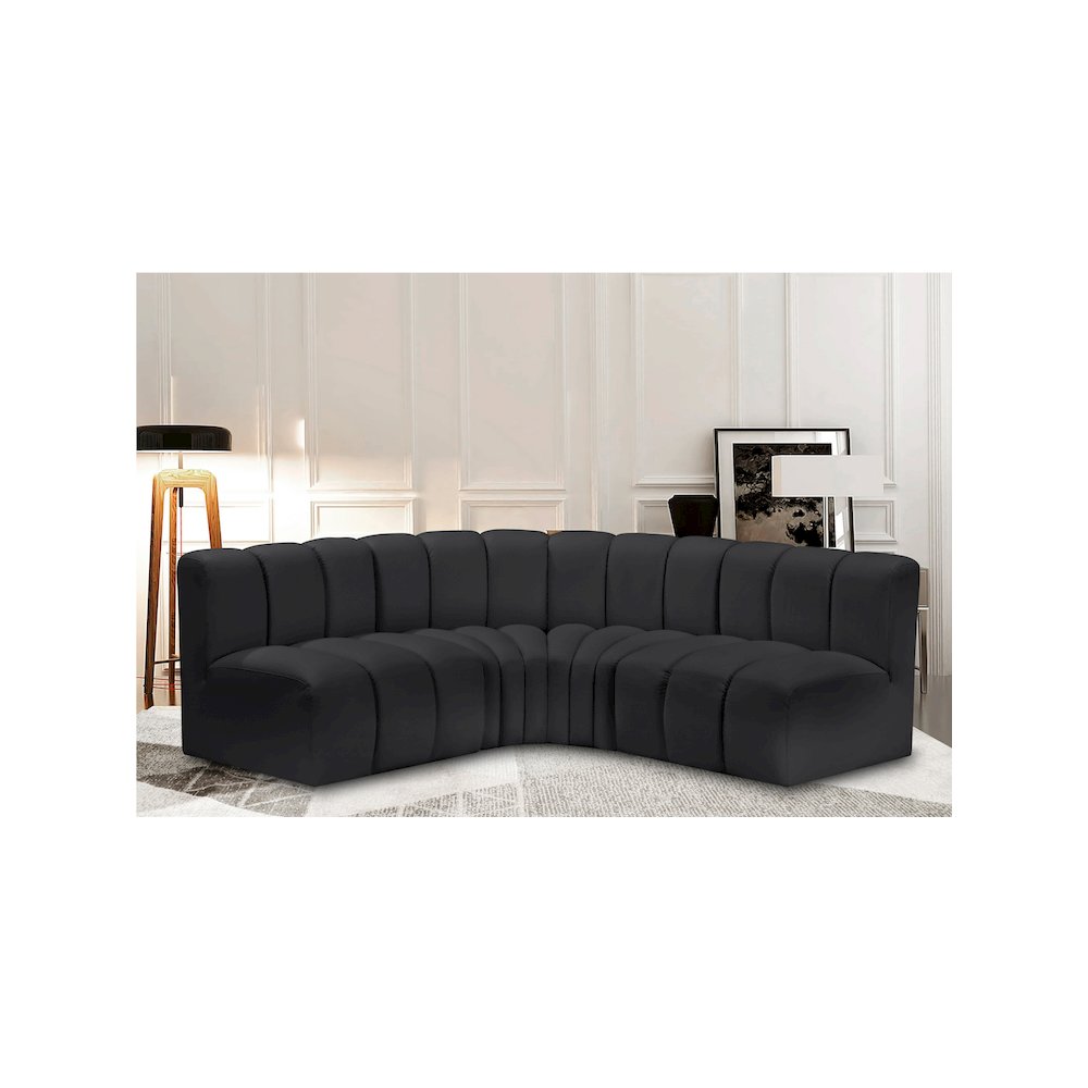 Arc Black Vegan Leather Modular Sofa
