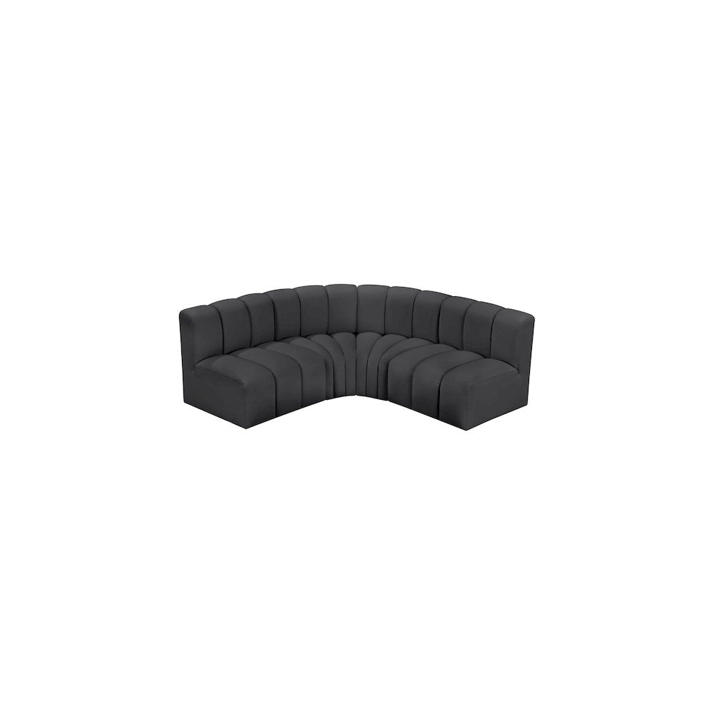 Arc Black Vegan Leather Modular Sofa