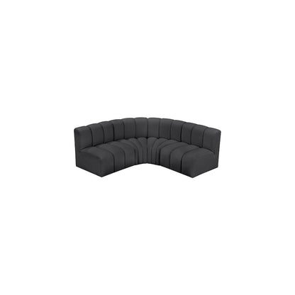 Arc Black Vegan Leather Modular Sofa